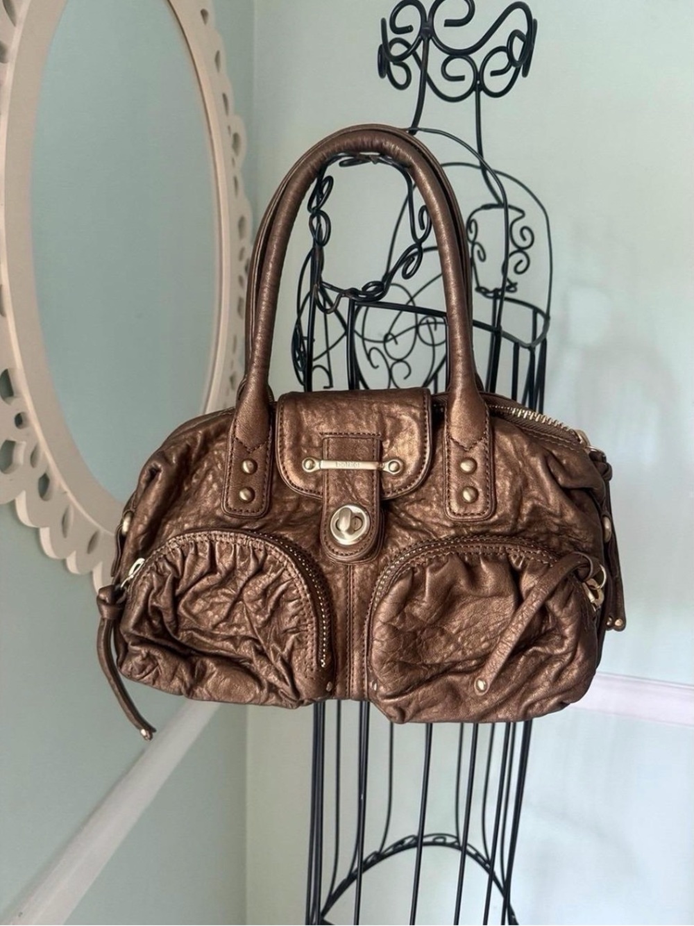 botkier bianca brown leather satchel bag